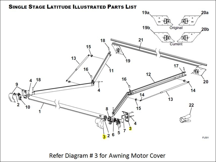 Carefree RV R001783-005 Latitude AWNING-REPAIR PARTS RV