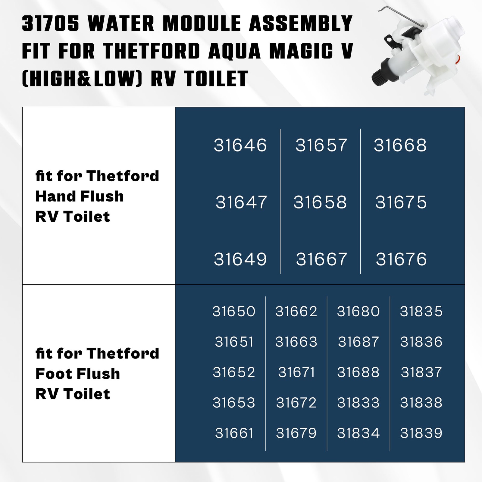 31653 31705 31688 31835 31687 Rv Toilet Water Valve Fit For Thetford Rv Toilet P