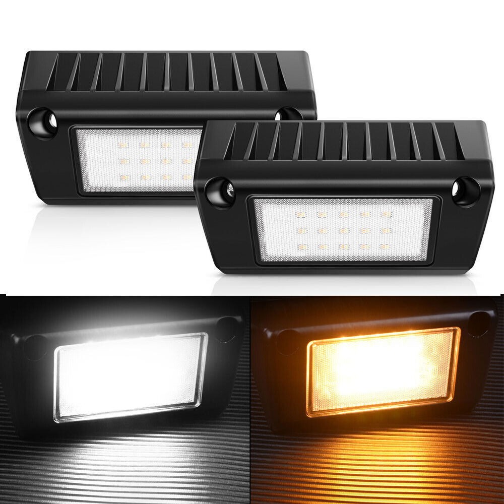 2pcs 5-Inch RV Porch Lights, 45W LED Utility Awning Lamp Yellow/White for Camper