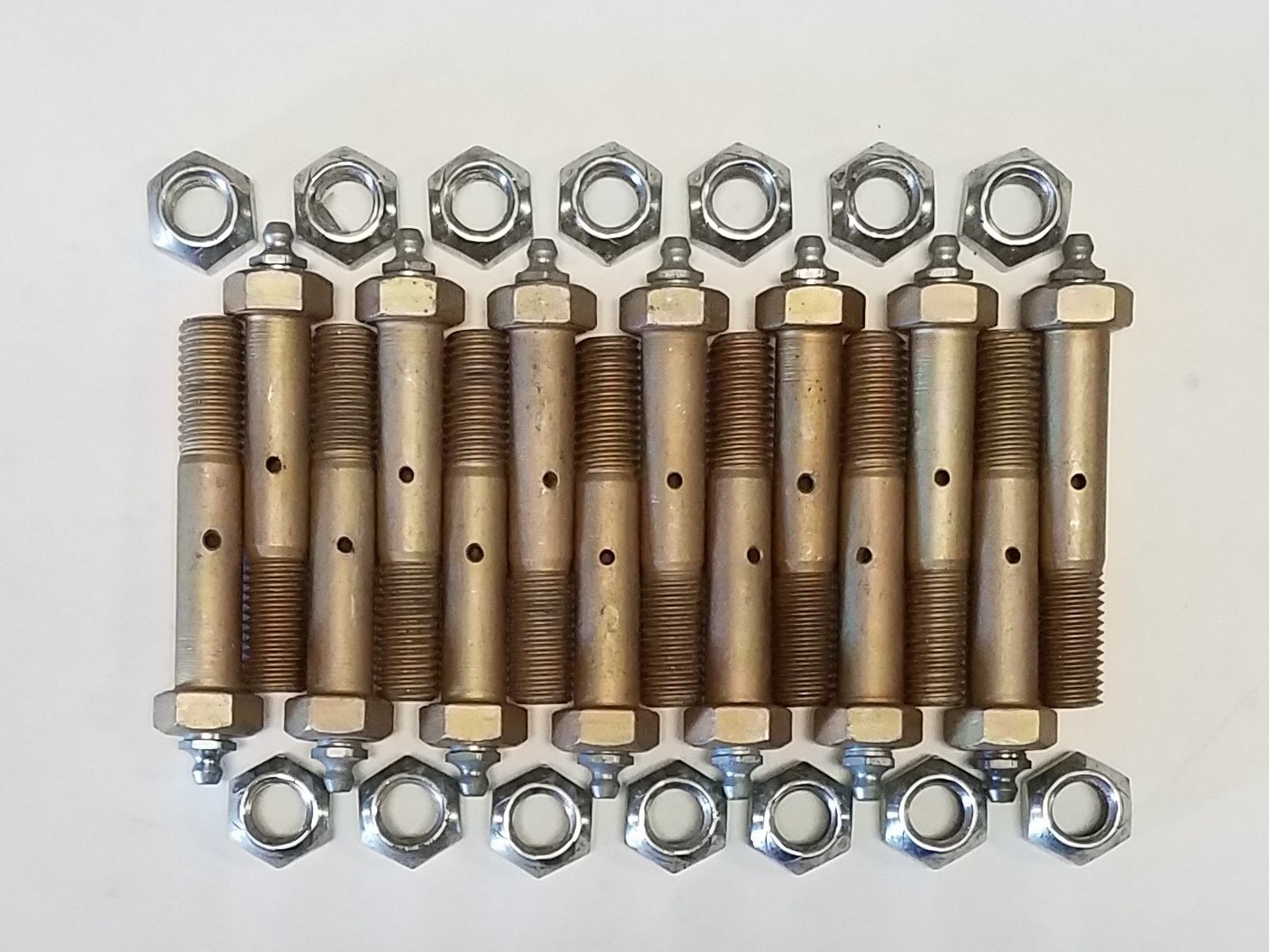 14 pcs Trailer Spring Shackle Bolts 9/16-12 x3″ w/Grease Zerk & Lock Nuts