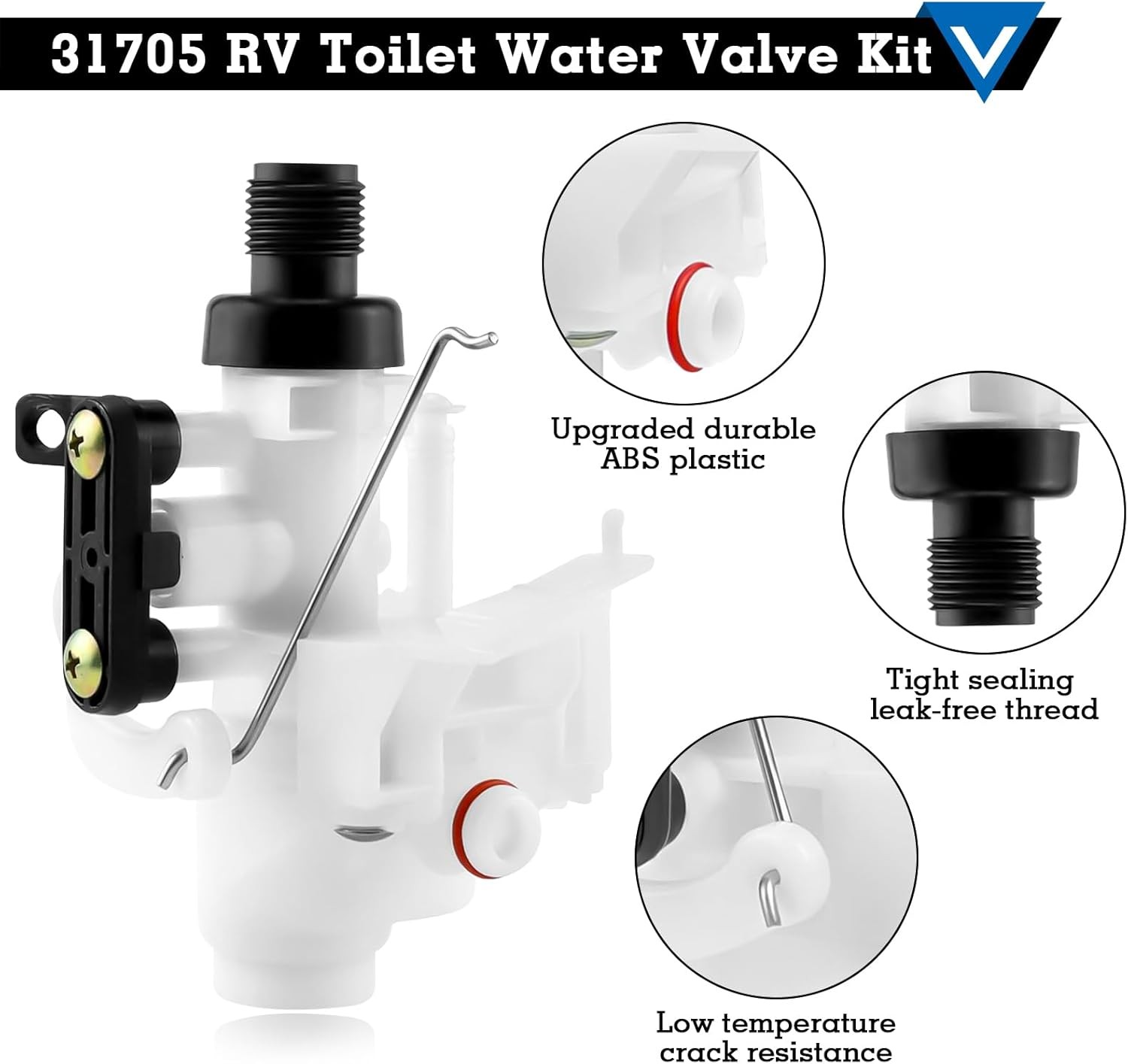 Upgraded Thetford Aqua Magic V Toilet Water Valve Replacement Part# 31705 For RV