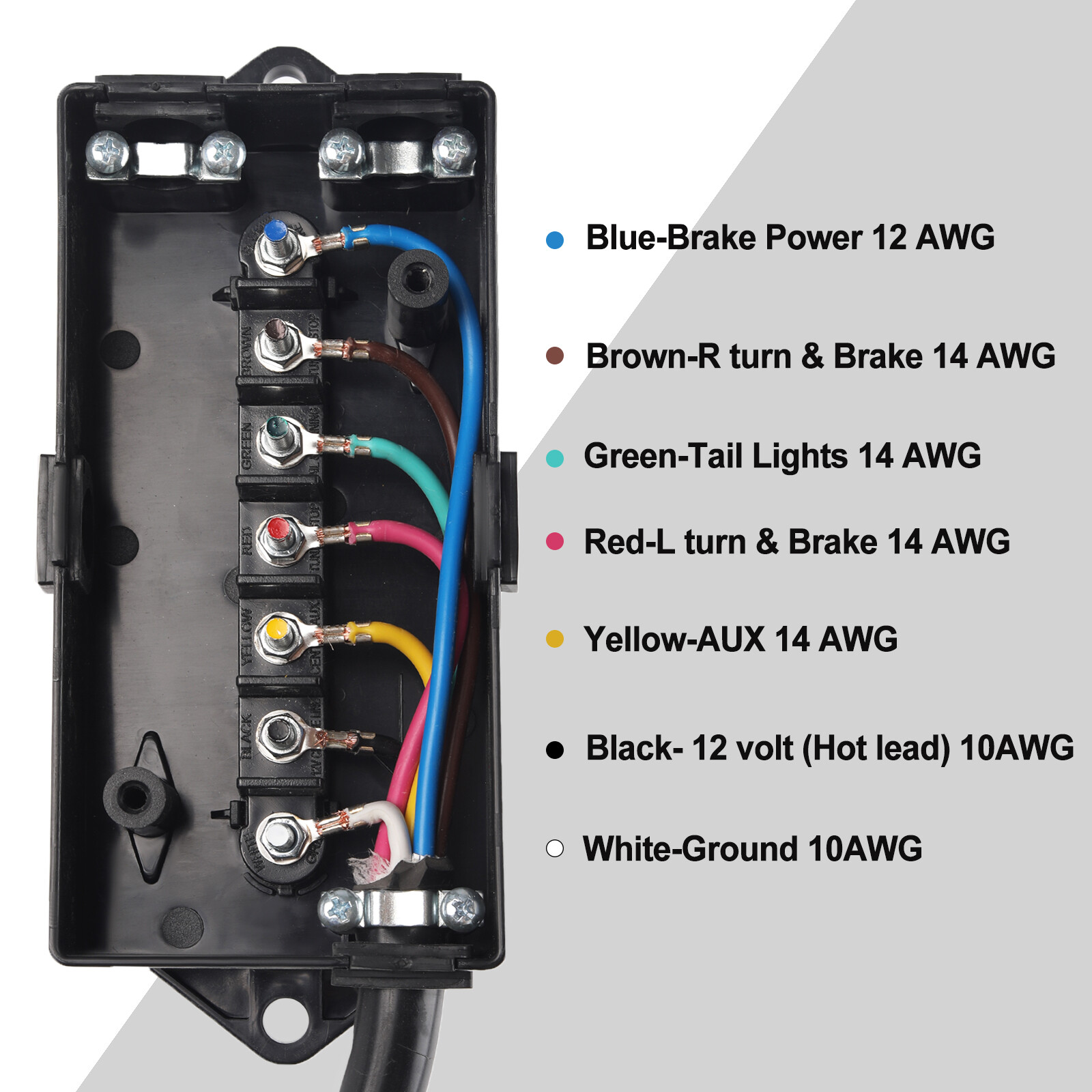 7-Way Trailer Plug Weatherproof Trailer Wiring Harness 7 Pin Trailer Connector