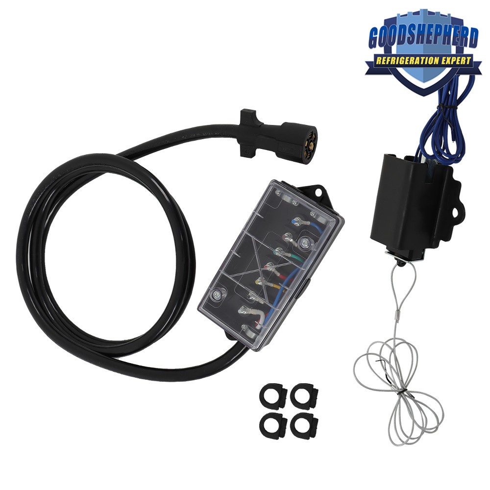 8-16ft 7-Pin Trailer Plug Cord Wire Harness Cable w/ Junction Box Trailer Light