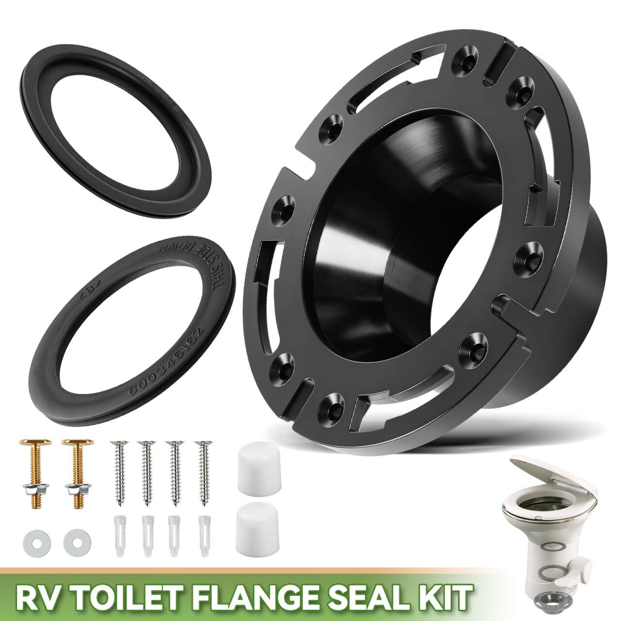 RV Toilet Seal for Dometic 300 310 320 Series, Flange, Flush Ball & Base Gasket