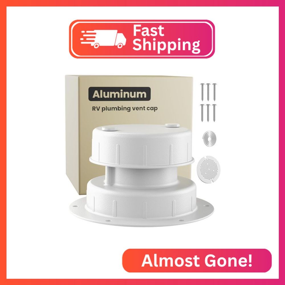 Safoner Aluminum RV Roof Sewer Plumbing Vent Cap Kit- Metal Replacement for Plas