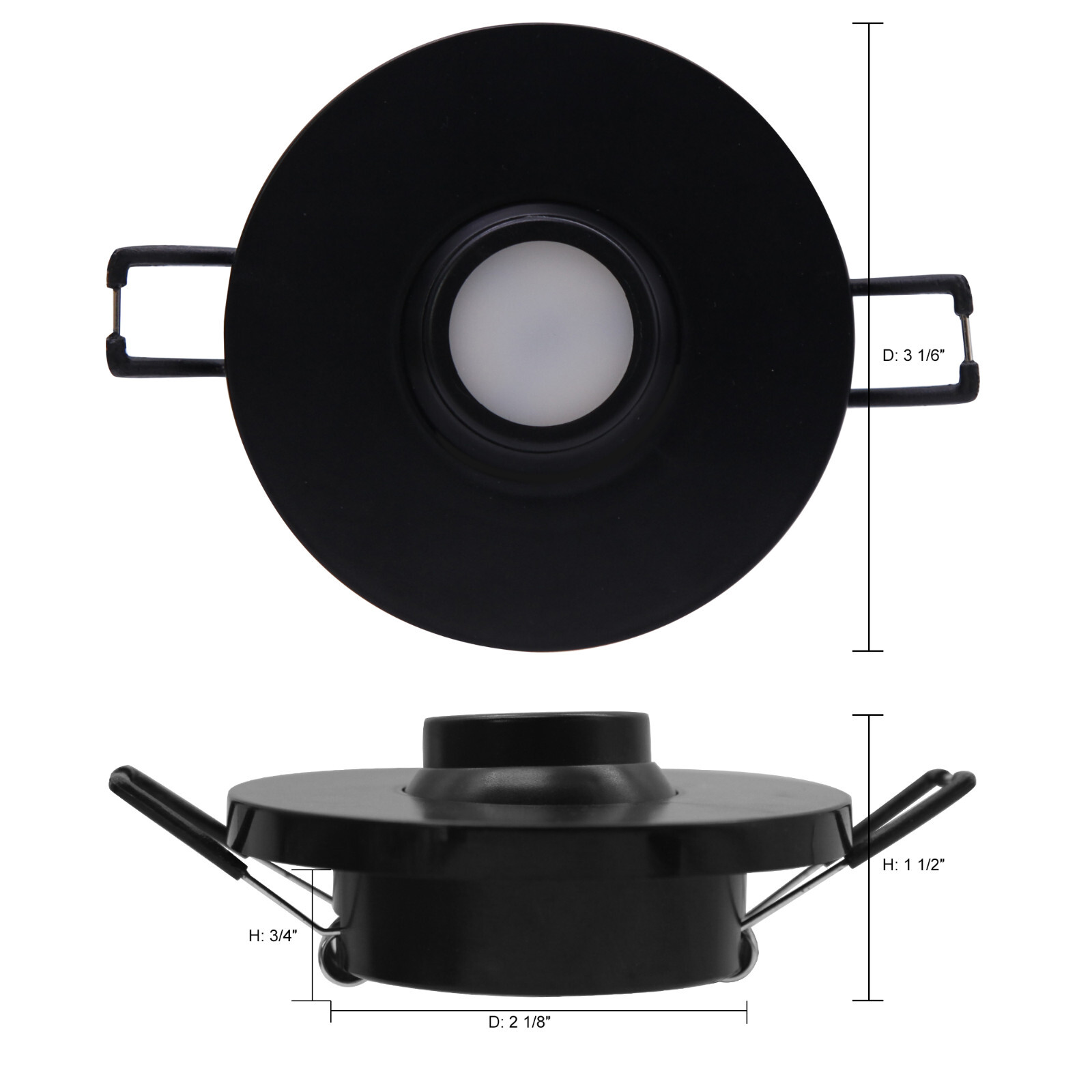 3” Rotatable RV Puck Light Adjustable Recessed Mount Down Light w/ Push Switch
