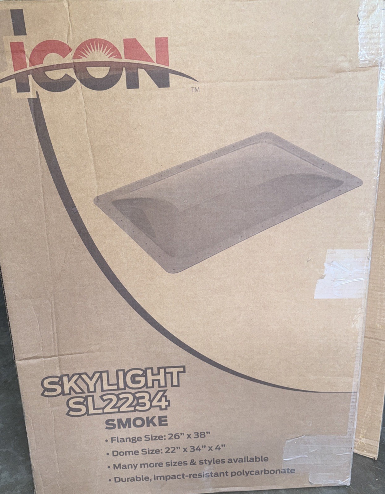 Icon 12113-SL2234S SKYLIGHTS RV-SMOKE