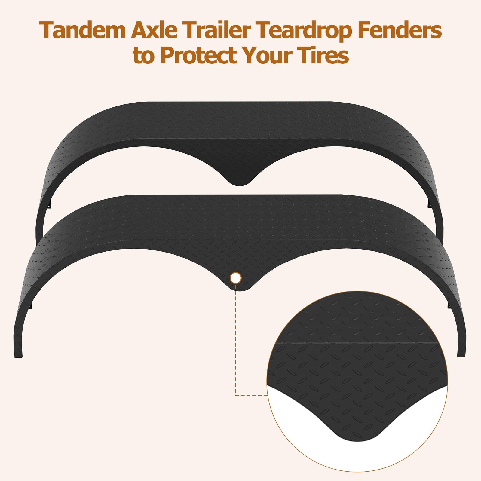 2PCS For 13″-15″ Enclosed Trailers Tandem Double Axle Trailer Fenders Teardrop