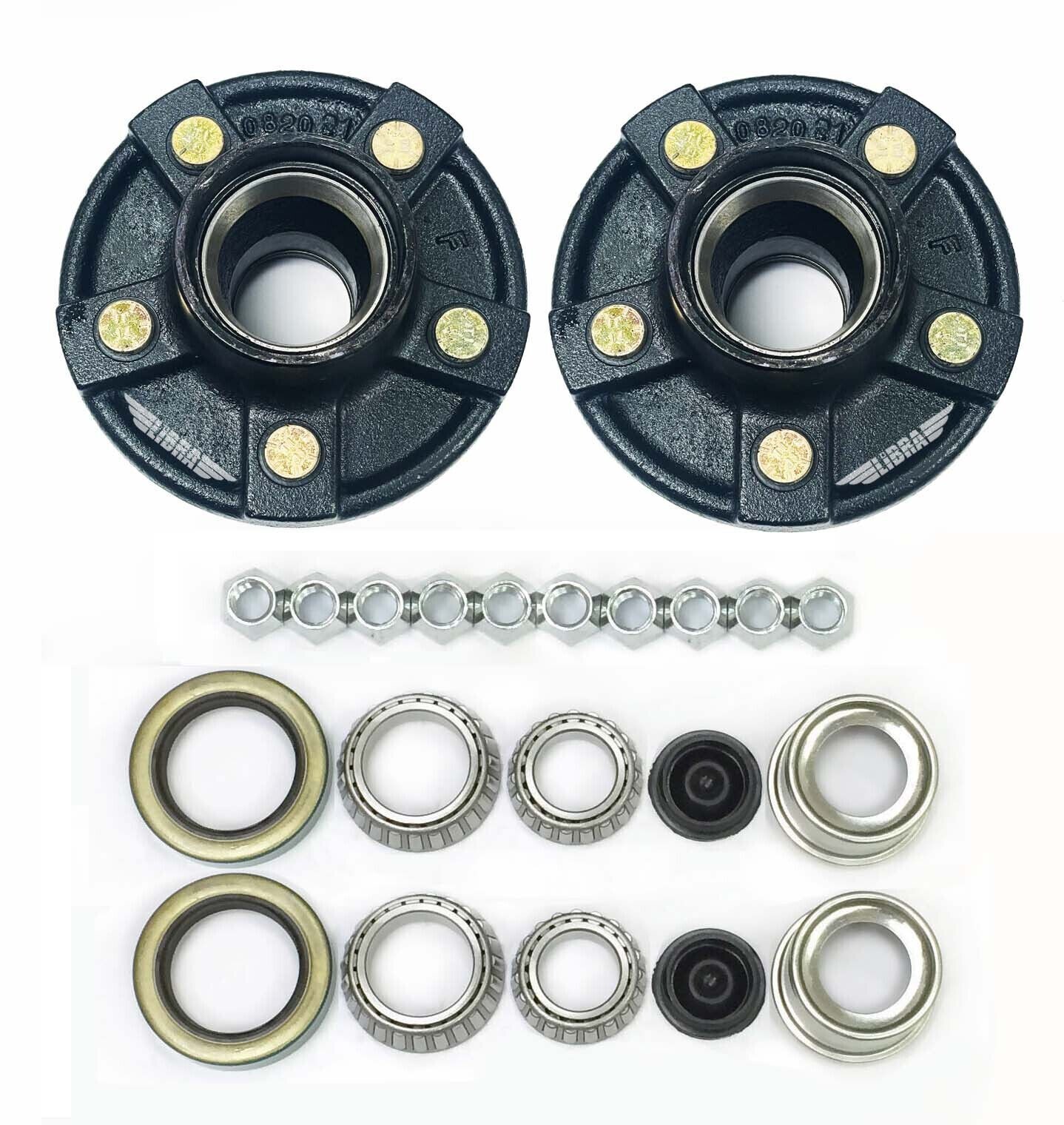 LIBRA 5 Lugs Trailer Idler Hub Kits 5 on 5 5×5 for 3500 lbs Trailer Axle Pack 2
