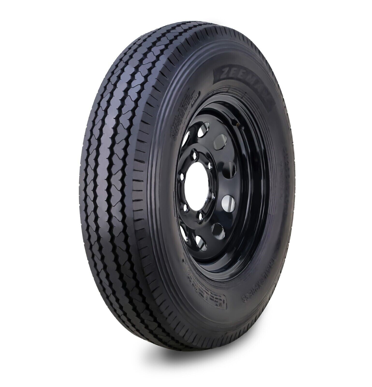 ZEEMAX Trailer Tire Assembly ST205/90D15 8-Ply Black Mod Rim 6 Lug on 5.5″