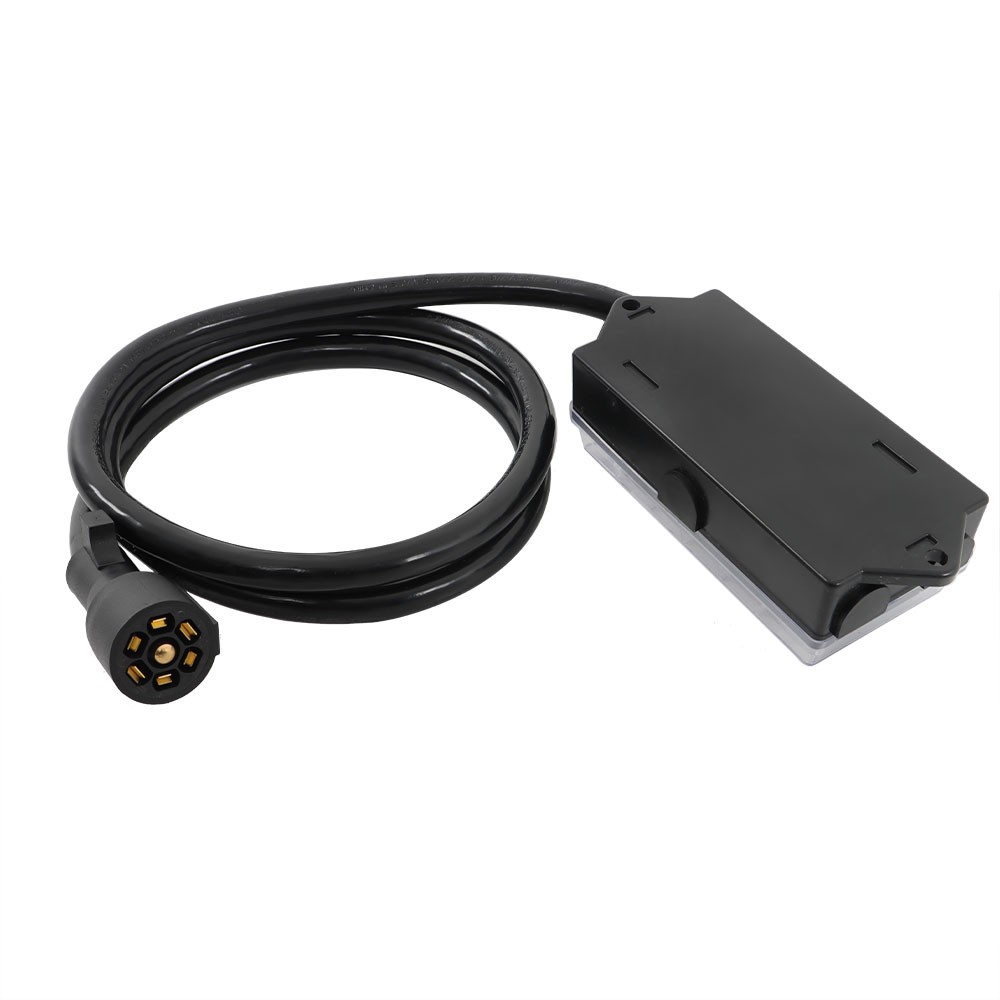 7 Way Trailer Cable 6FT with 7 Pin Plug and 7 Gang Junction Box For RV Trailer