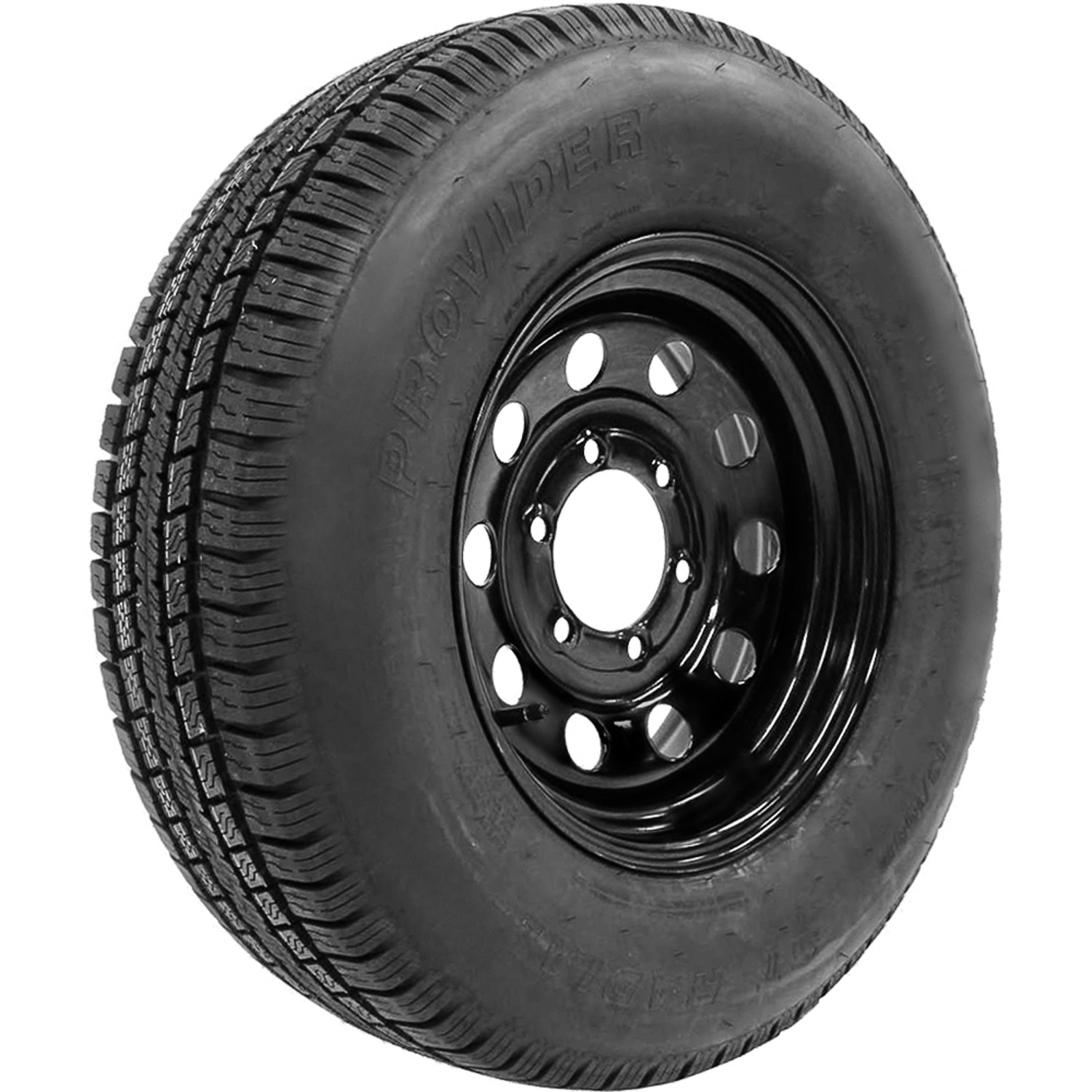 4 Assemblies Taskmaster Provider ST 225/75R15 E 10 Ply, 6 x 5.5 Modular Black