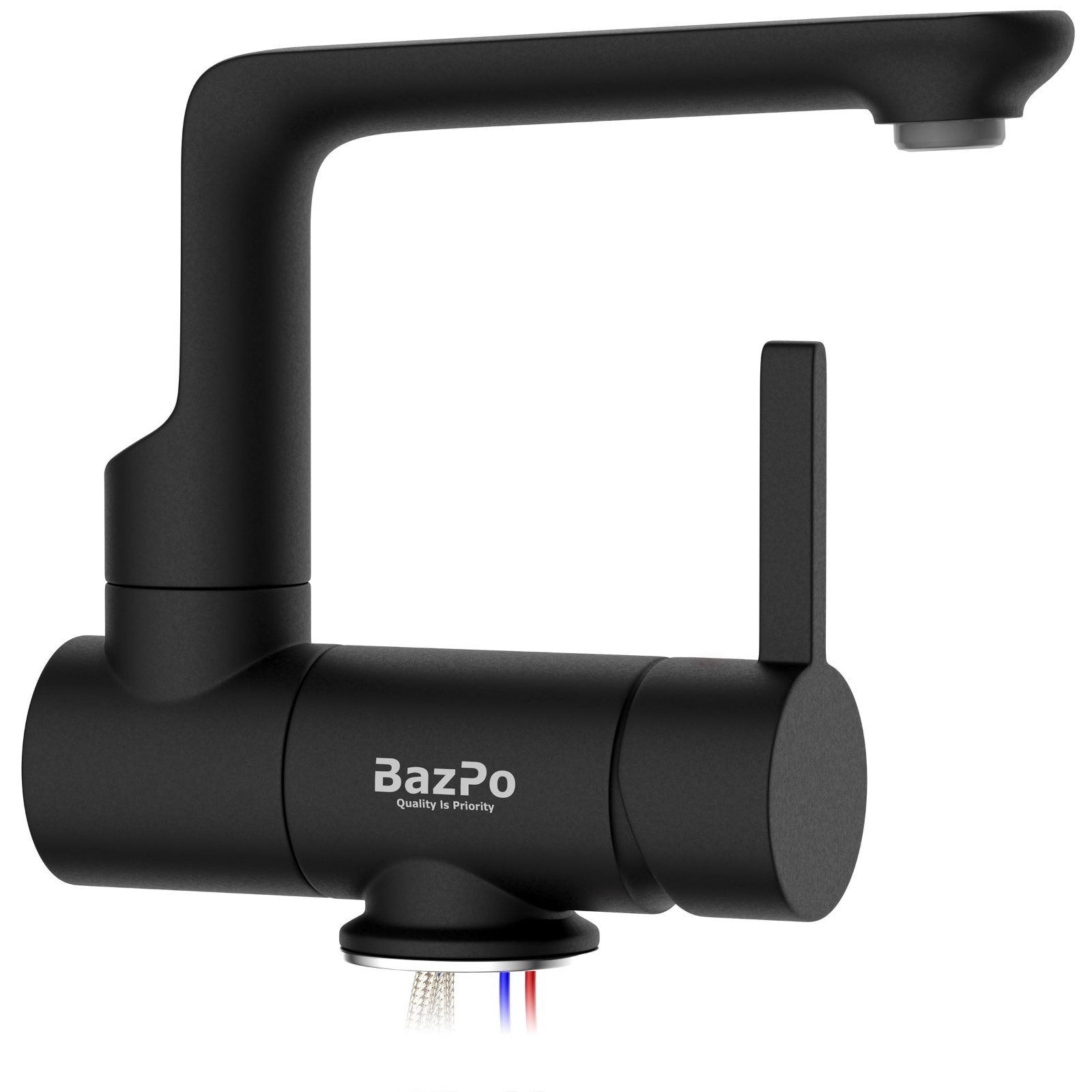 Bazpo 12V Water Faucet | For RV, Trailer | 10 BAR | Brass Made | 360° (Black)