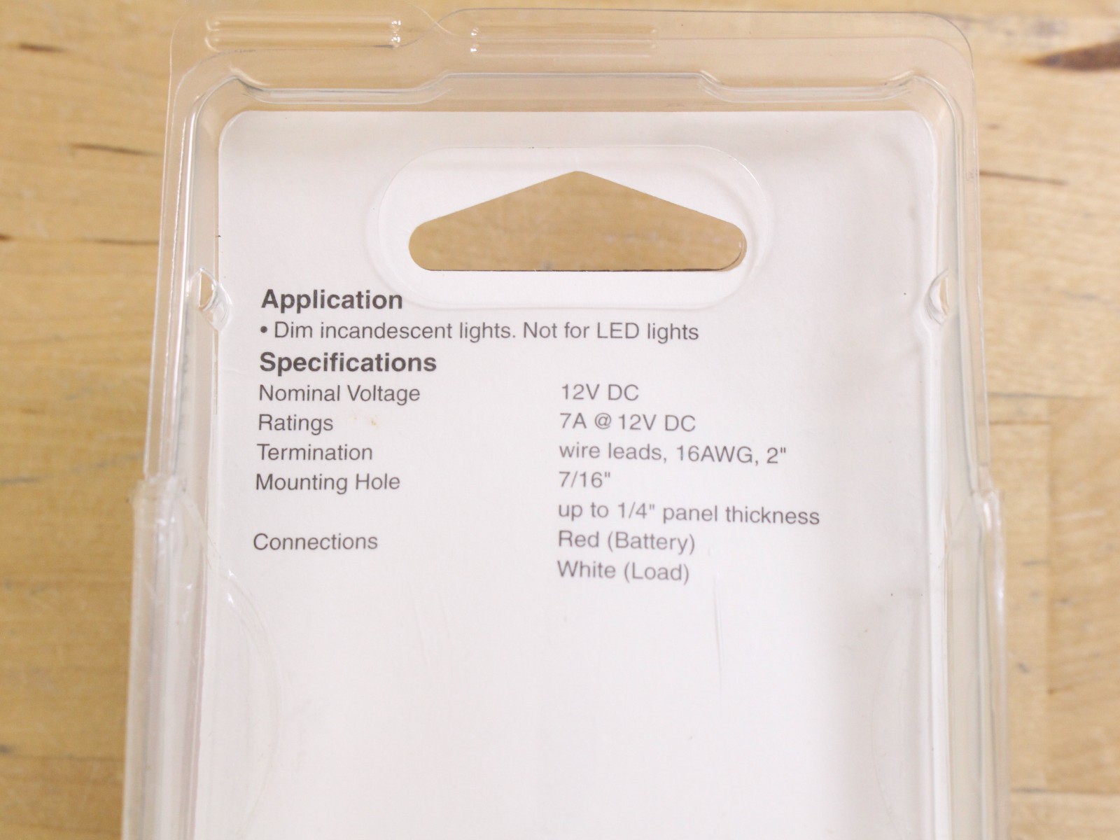 BEP 1002102 Electronic Dimmer Switch w/Wire Leads – 7A, 12VDC – OPEN BOX