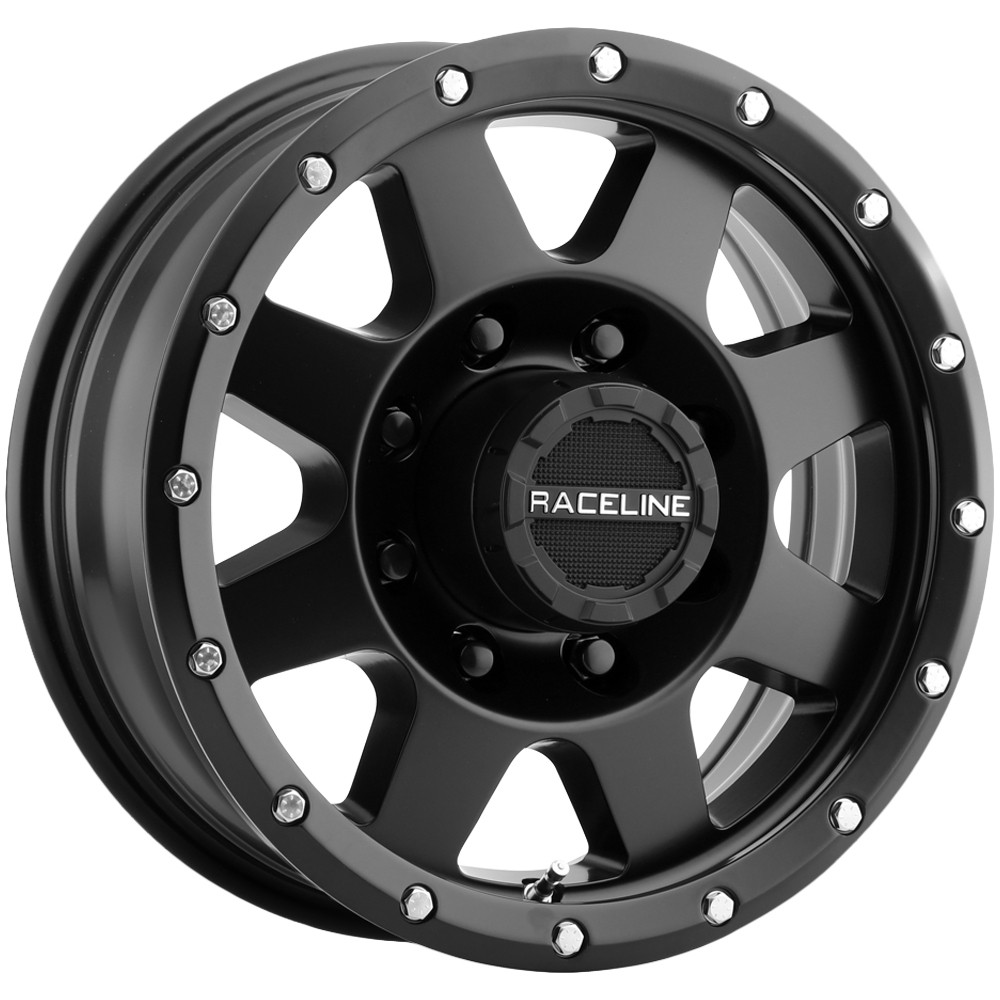 Raceline 935B Defender Trailer 16×6 8×6.5″ +0mm Satin Black Wheel Rim 16″ Inch