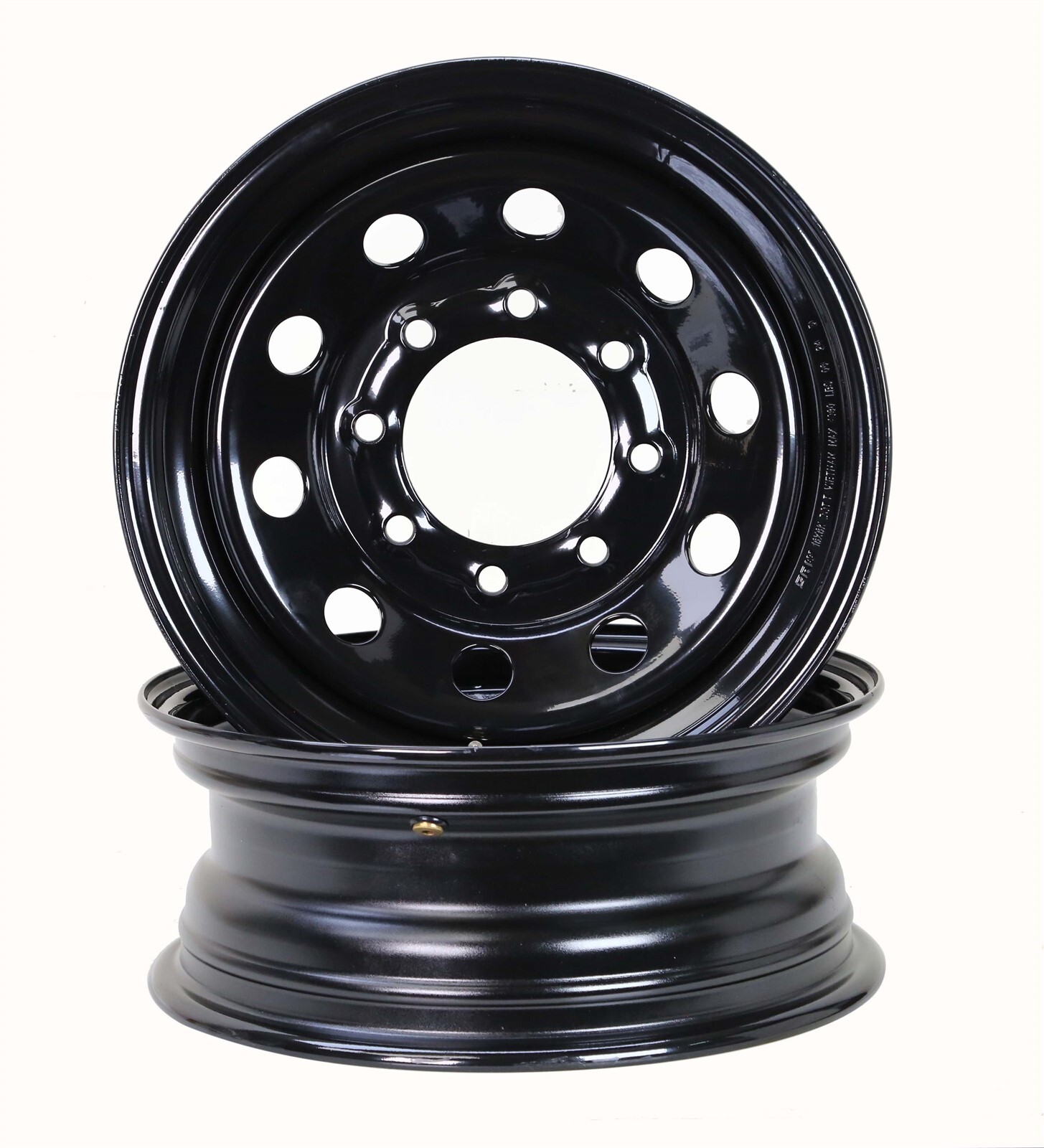LIBRA 16 x 6 Trailer Wheels 8 Lug on 6.5″ Bolt Pattern Black Mod, Set 2-17025