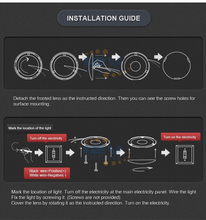 12V LED Light Interior Ceiling Light for RV/Caravan/Trailer/Boat Warm White 3.5″