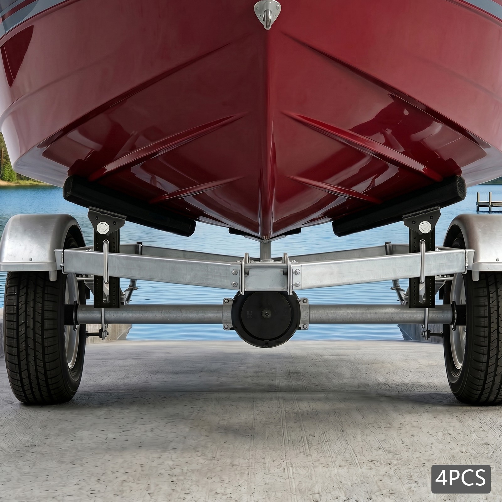 Heavy Duty Boat Trailer Bunk Brackets 4Pcs 8″ Swivel Top Bunk Brackets Iron New
