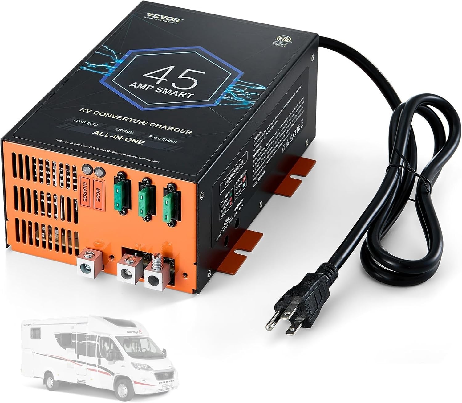 High-Performance 45A RV Converter – 110V AC to 12V DC with Advanced Protection