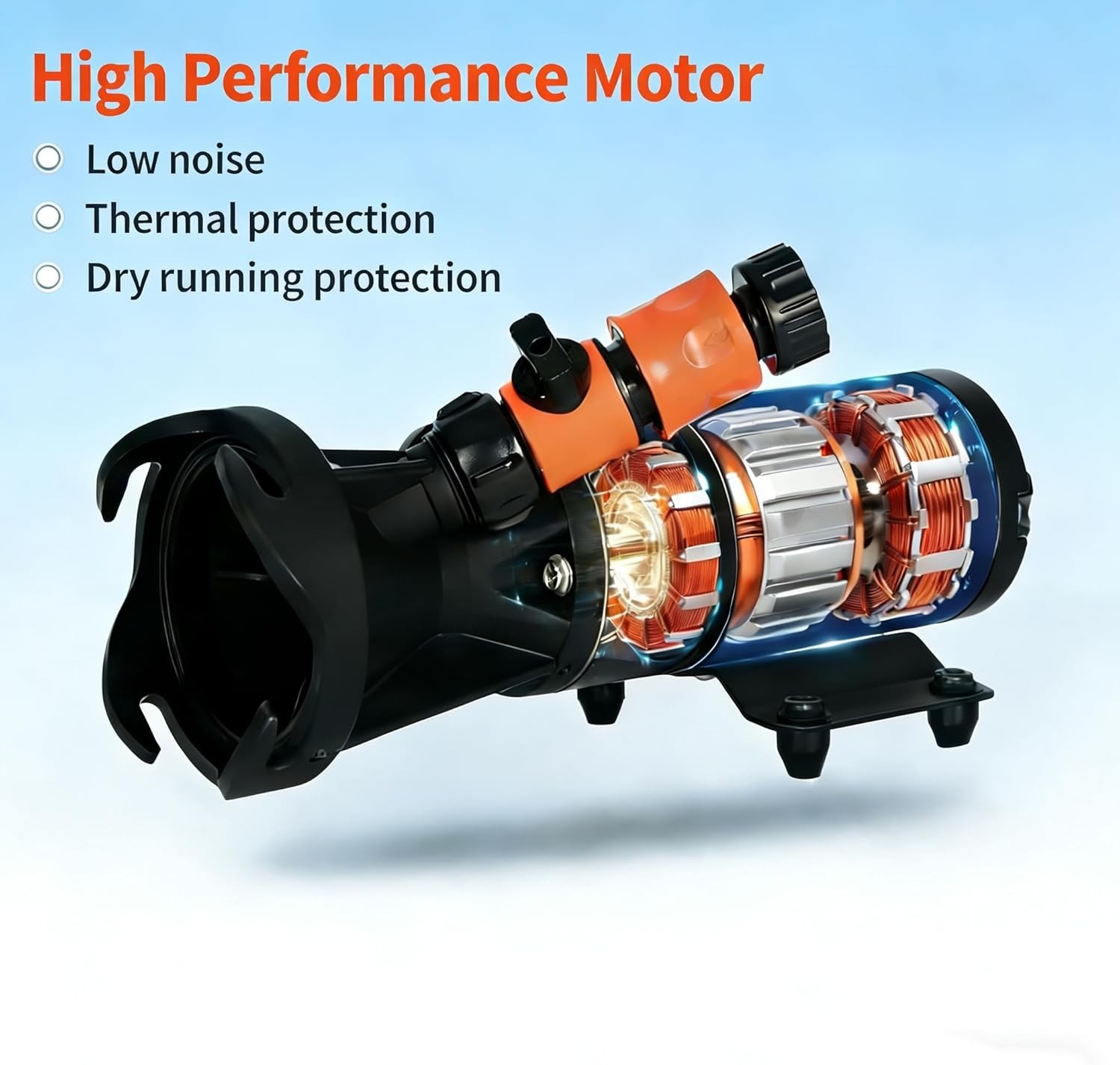 RV Macerator Pump 12V,12GPM Suction 3.2 feet Lift 10 feet with Garden Hose Di…