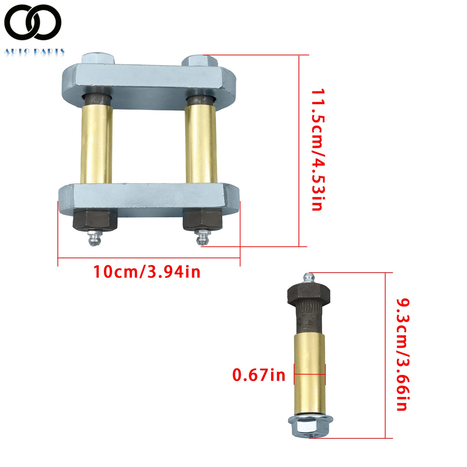 Heavy Duty Shackle Upgrade Kit Tandem Axle Pair 2.25″ For MORryde UO12-016 12016