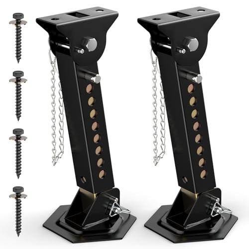 2 Pack Adjustable Trailer Stabilizer Jacks – Telescoping RV Camper Supports 1000