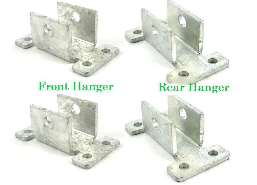 Hot Dipped Galvanized Boat Trailer Bolt On 4 Hole Double Eye Spring Hanger Kit