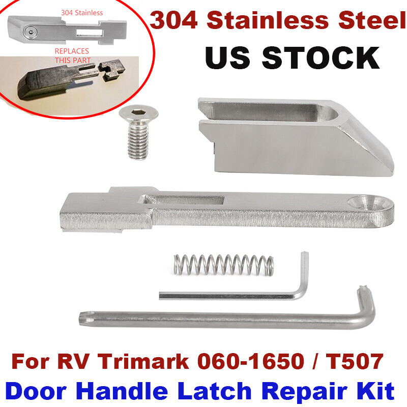 Door Handle Latch Repair Kit For RV Trimark 060-1650 / T507 304 Stainless Steel