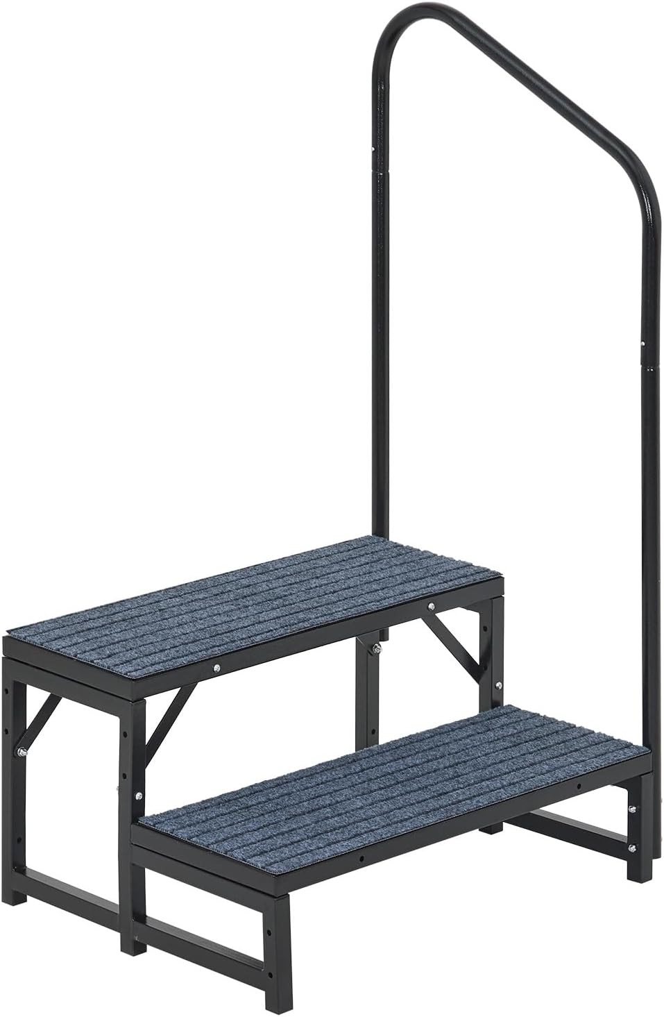 2-3 Steps RV Camper Portable Steps Outdoor Stairs w/ Handrails+Mats Non-Slip