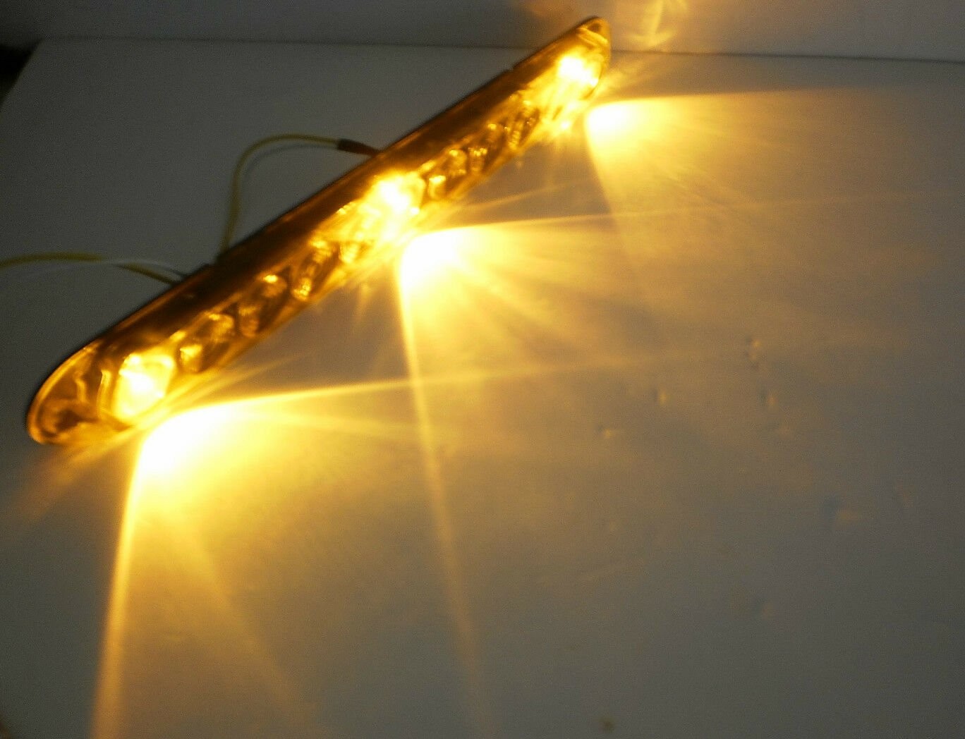 15″ Slimline 3 LED Amber Lens ID Light Bar Trailer Truck RV 80 RV