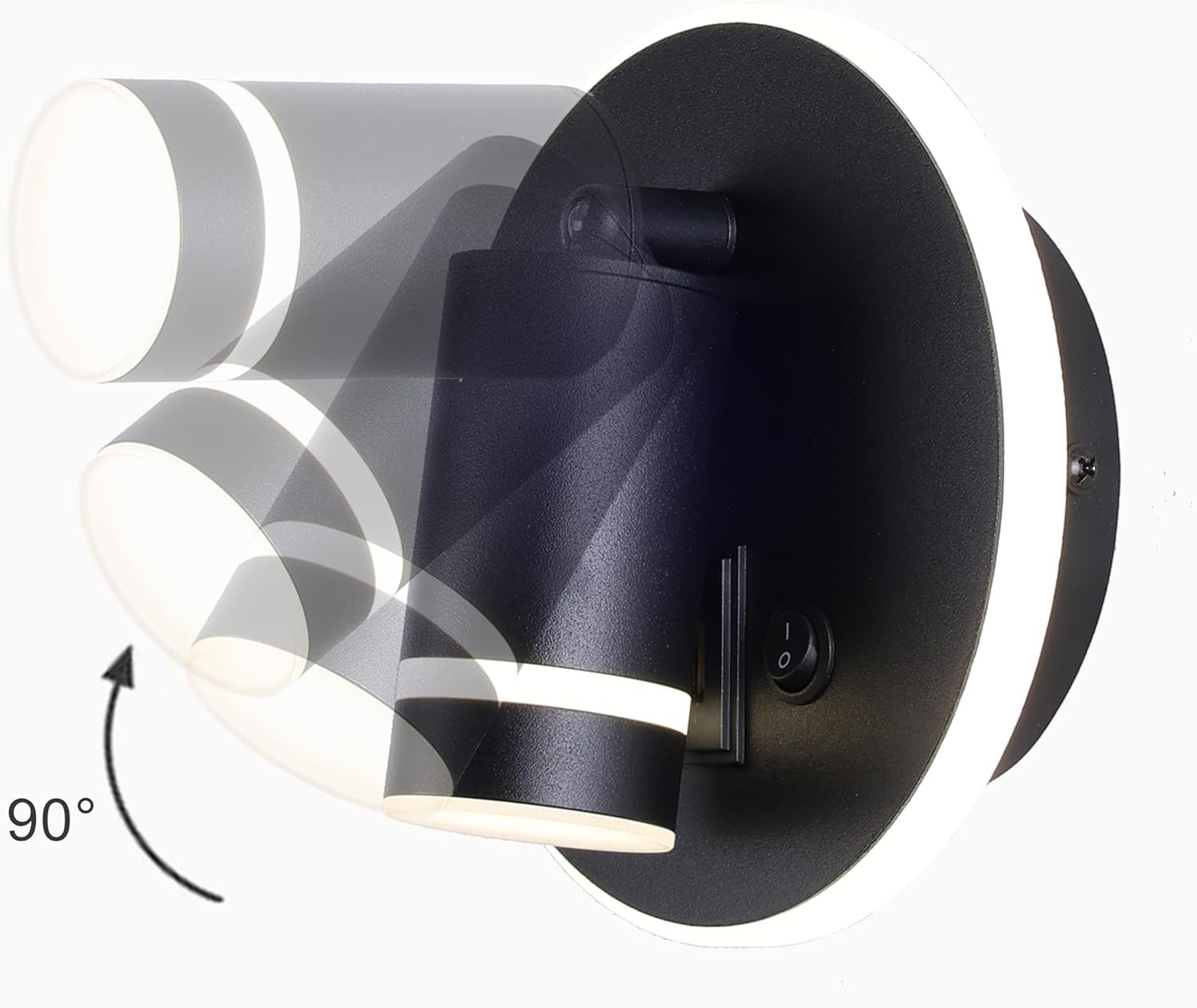 12V LED RV Wall Sconce Light Fixture with ON/Off Switch and USB Black