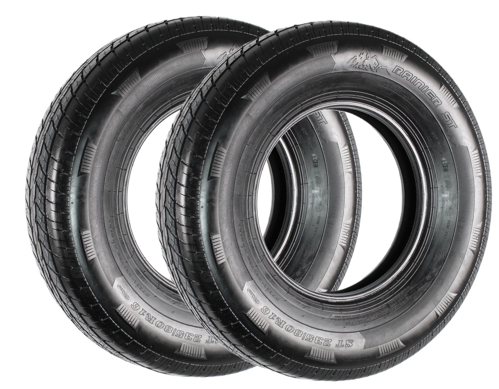 2-Pack Radial Trailer Tire ST235/80R16 16 Deep Tread Steel Belted Load G 14 Ply