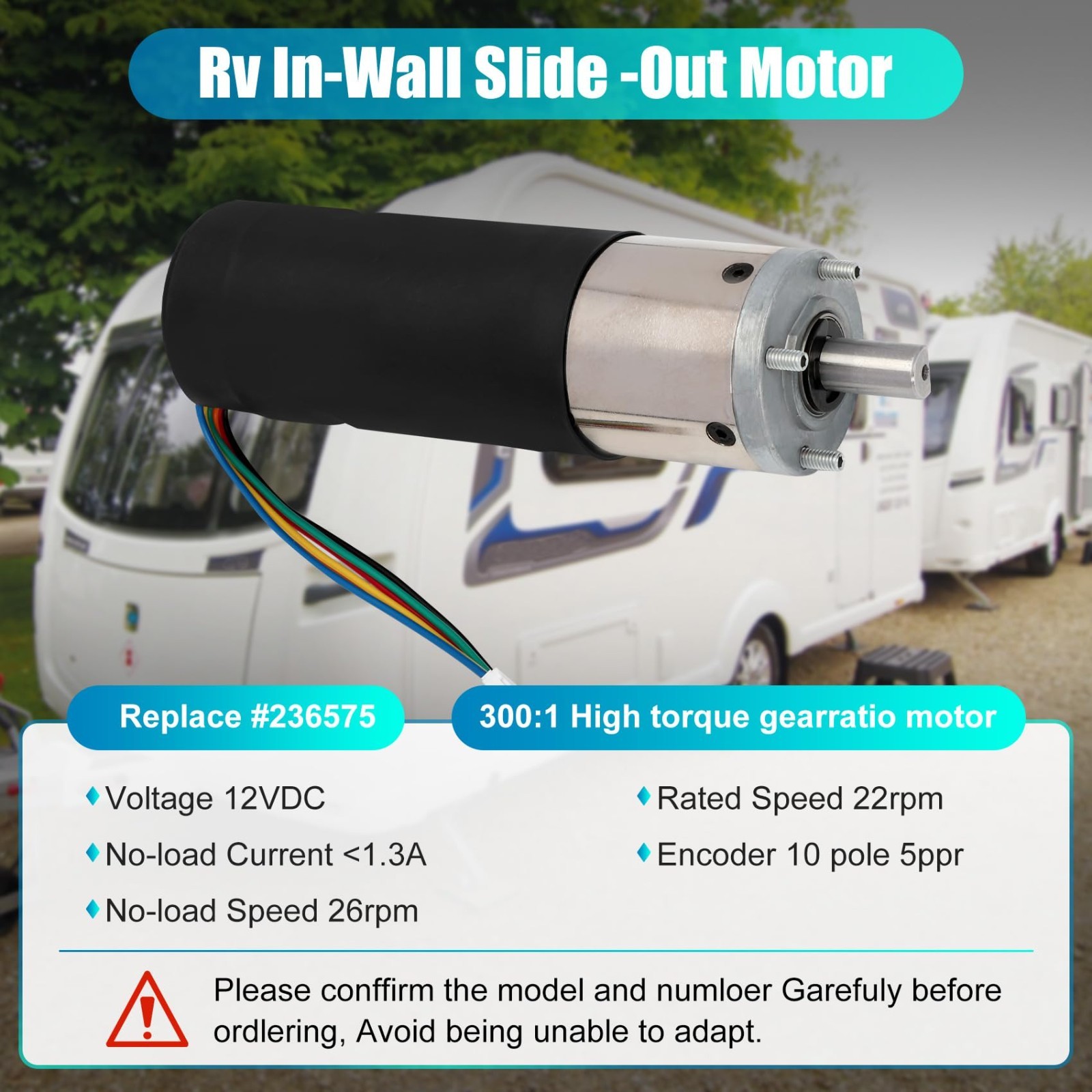 High Torque 300:1 RV Slide-Out Motor Assembly, IG-42 (10mm) for Lippert Schwinte