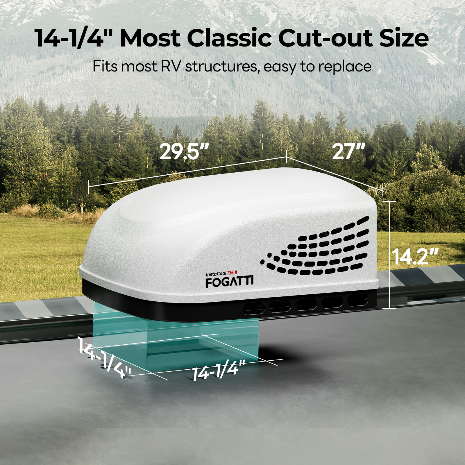 FOGATTI RV Air Conditioner 13500 BTU Cooling Camper Trailer Rooftop RV AC Unit