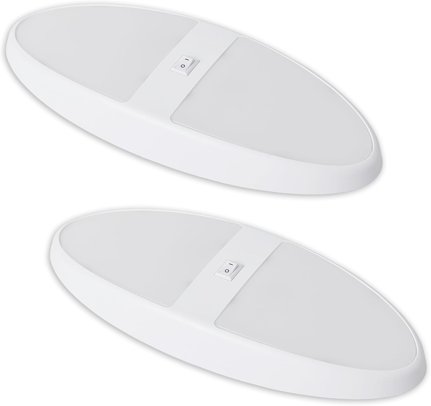 Facon 2 Pack 12V RV Ceiling Dome Light with On/Off Switch 4000K for RVs, Campers