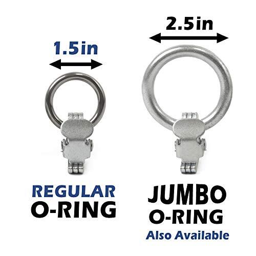 6 Pack E-Track O-Ring Fittings, Heavy-Duty 1.5in Diameter O-Ring, 2,000 lb Worki