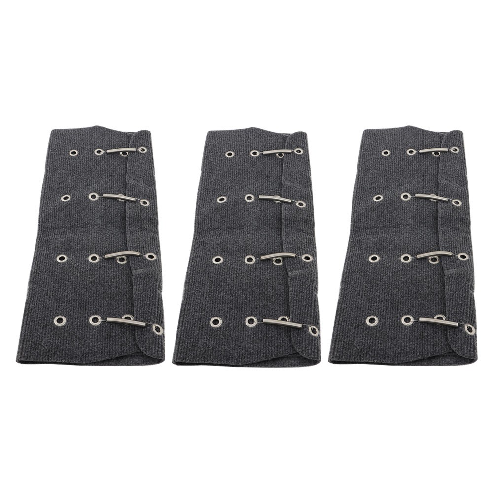 For 22 Inch New RV Camper Step Covers (3 Pack) Curved Wide Carpet Stair Rug Gray