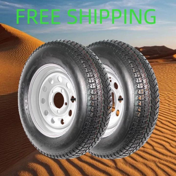 ✨SET 2 ST205/75D15 Trailer Tires w/Rim 6PR 5 Lug Wheel Fitment 205 75D 15 Tire