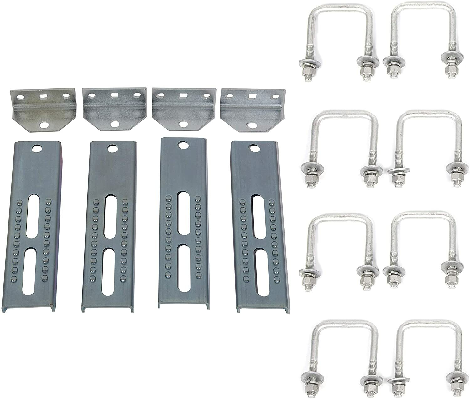 4 Pack 10″ Galvanized Swivel Top Bunk Bracket & Square U-Bolts For Boat Trailer