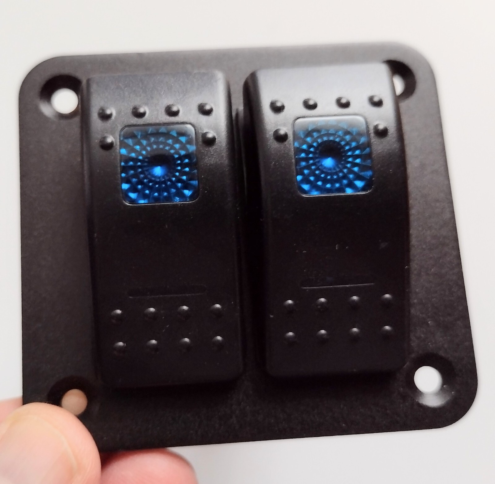 12V-24V Car Boat Marine RV Truck Blue LED 2,3,4 Gang Toggle Rocker Switch Panel