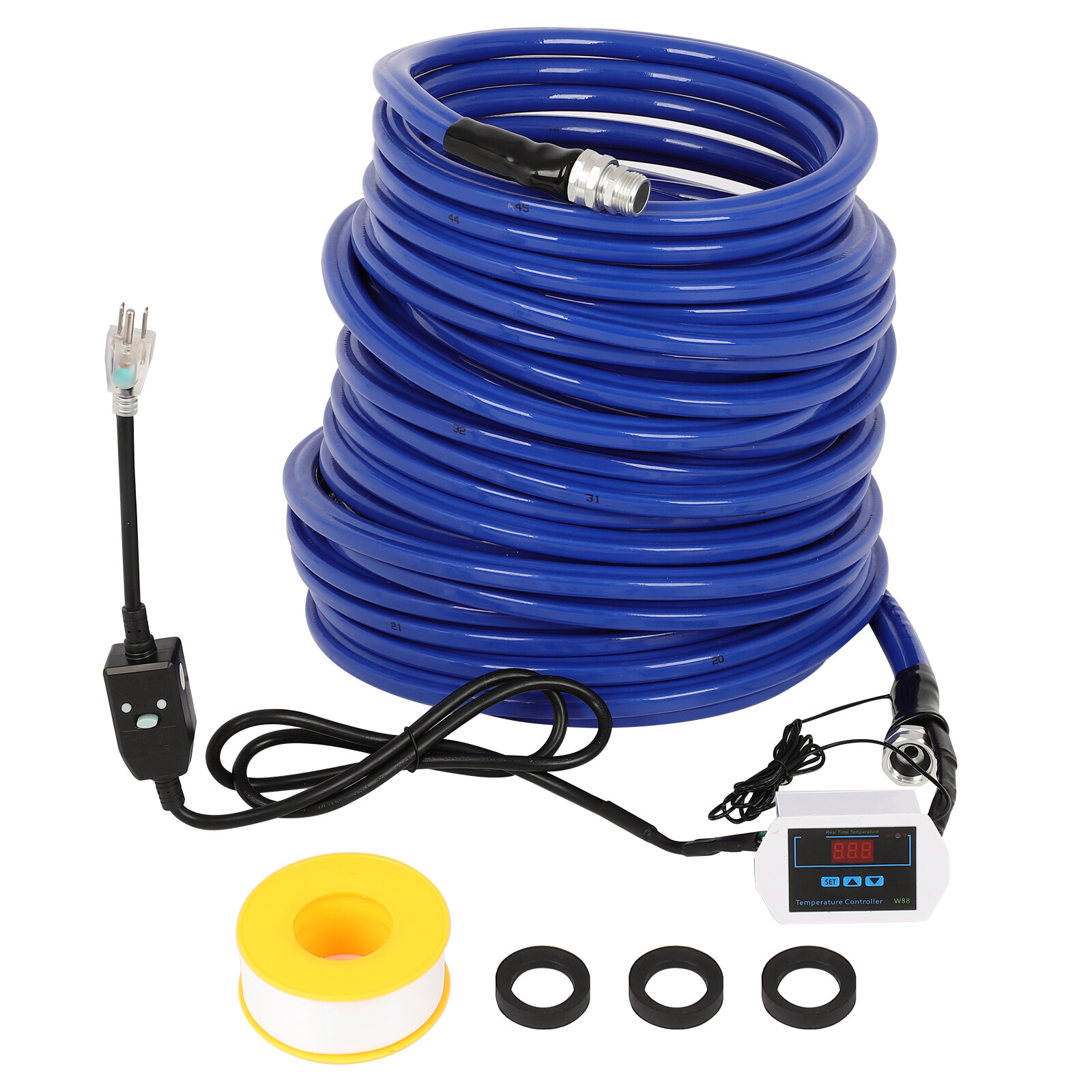 100FT Heated Water Hose for -45?H Antifreeze Upgraded W/Digital Display