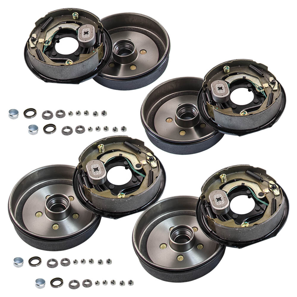 4x Trailer 5 On 4.5 Hub Drum Kits And 10″x2-1/4″ Electric Brakes For 3500lb Axle