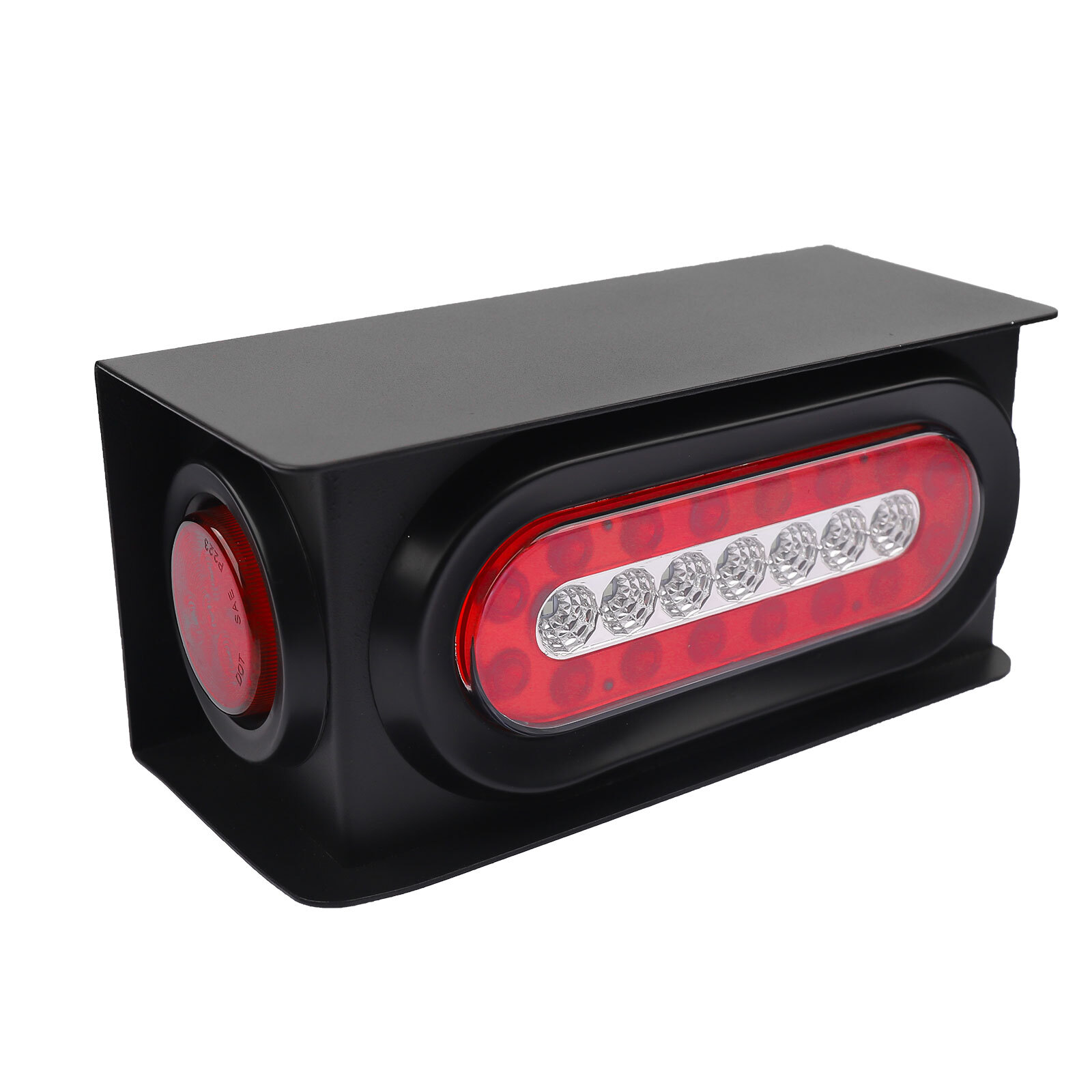 Fit For Truck Red LED Trailer Iron Box Kit W/ 6″ Oval Tail Light 2″ Marker Lamp