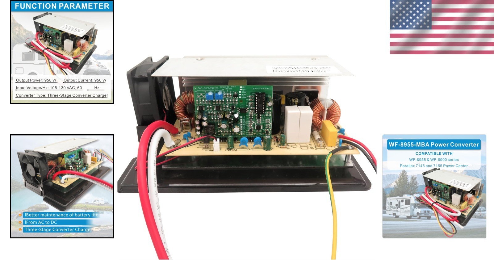 Power Converter Board Assembly Compatible With WF-8955PEC 12V RV Lead-Acid Ba…