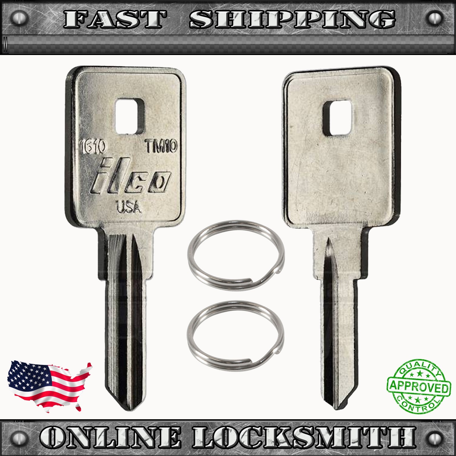Pair of RV Keys – Trimark TM10 / 1610 / TRM-9D – Recreational Vehicle Keys KS110