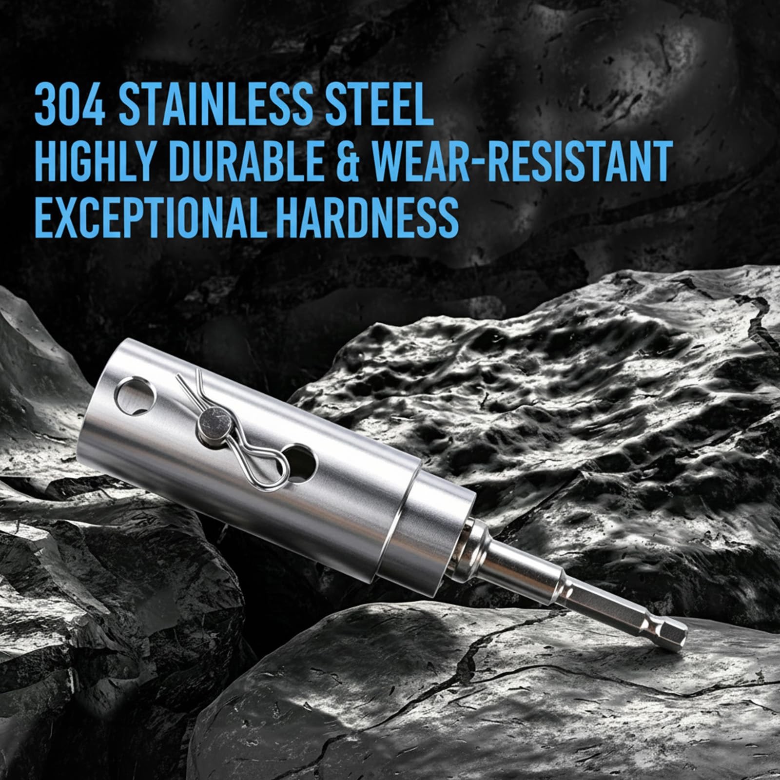 Moalaok Trailer Jack Drill Adapter Compatible with 1 Inch Drive Silver