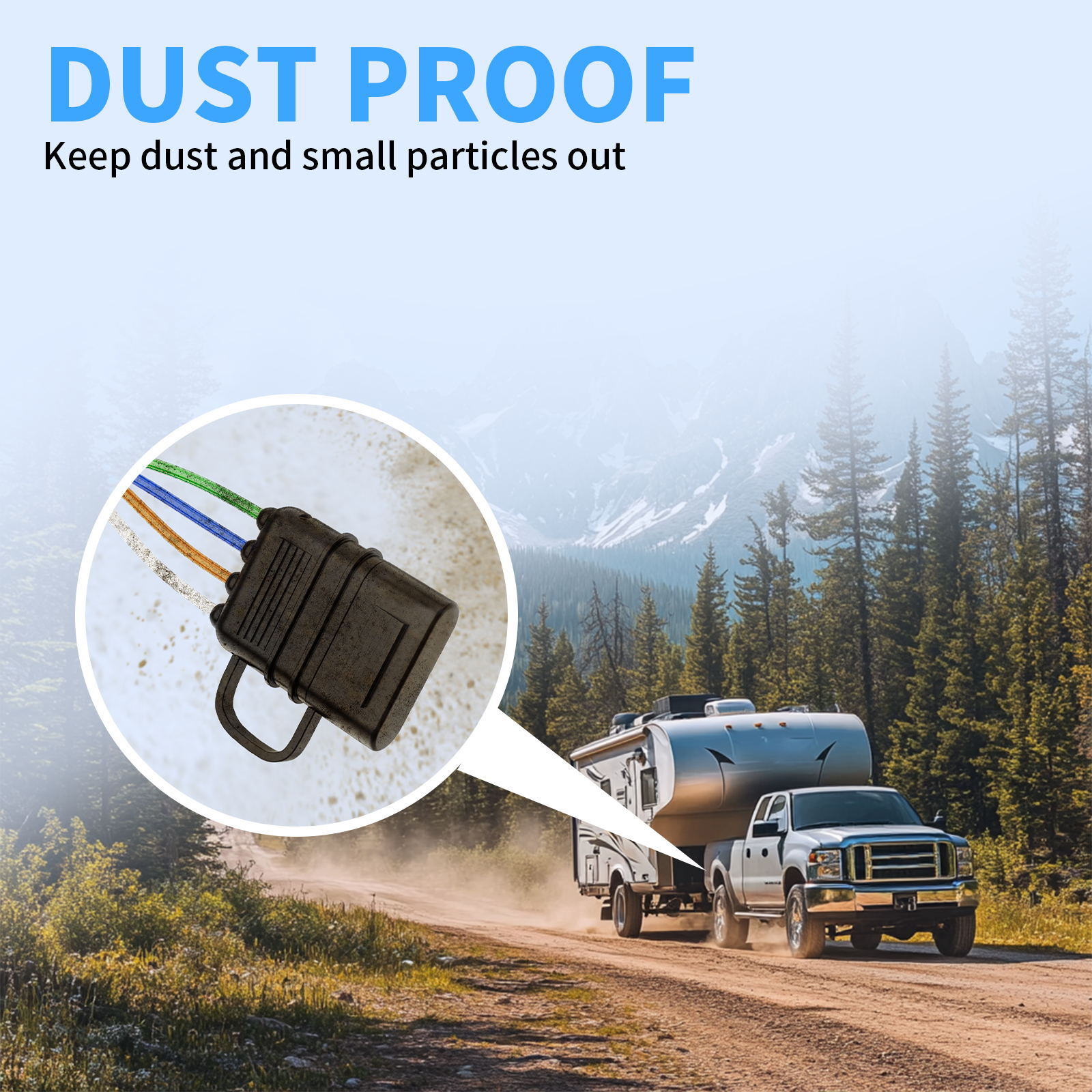 BID MICTUNING 4 Way Flat Trailer Extension Cable 16 AWG Pure Copper w/Dust Cover