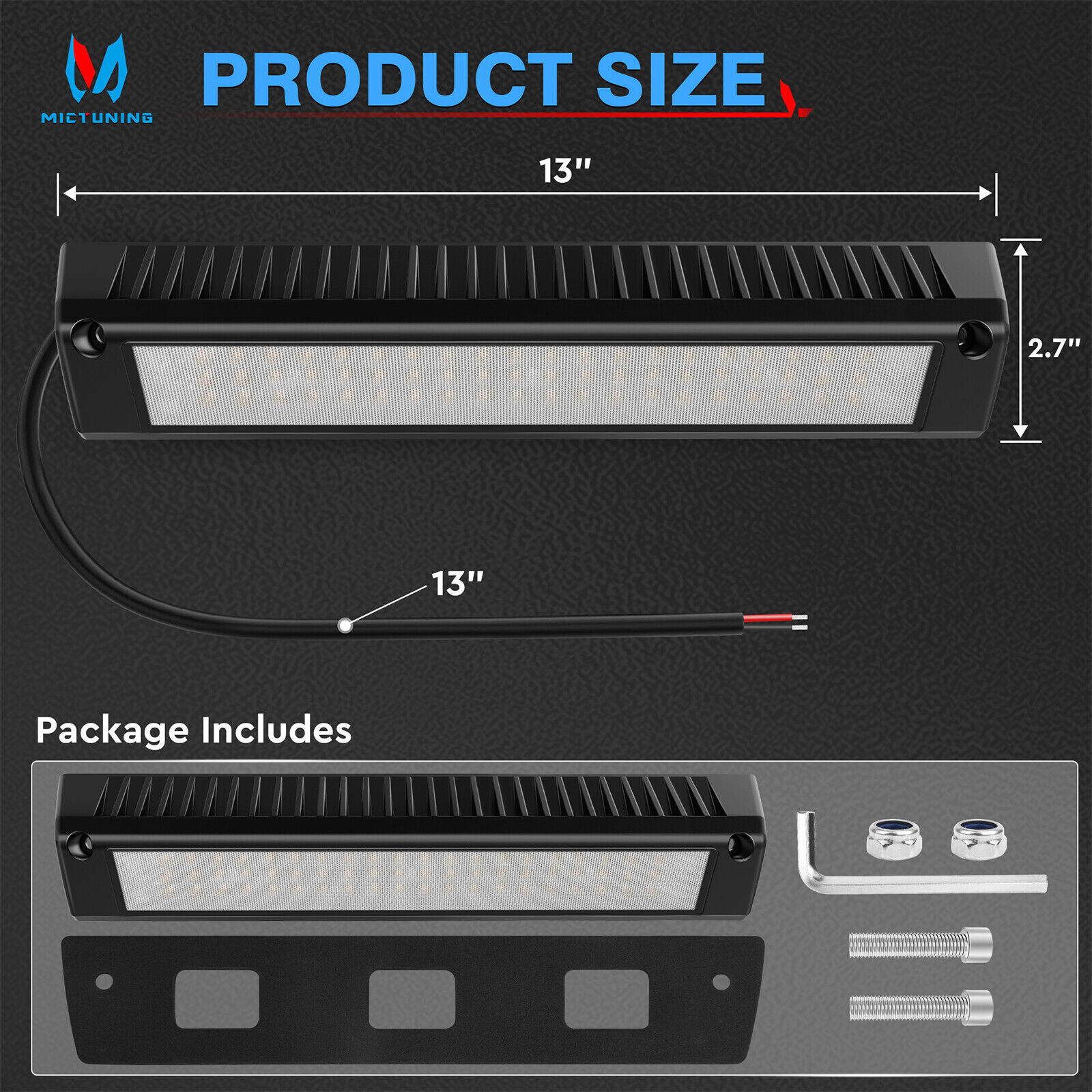13″Inch 90W RV Porch Lights, RV Camper LED Exterior Utility Awning Lights 2800LM