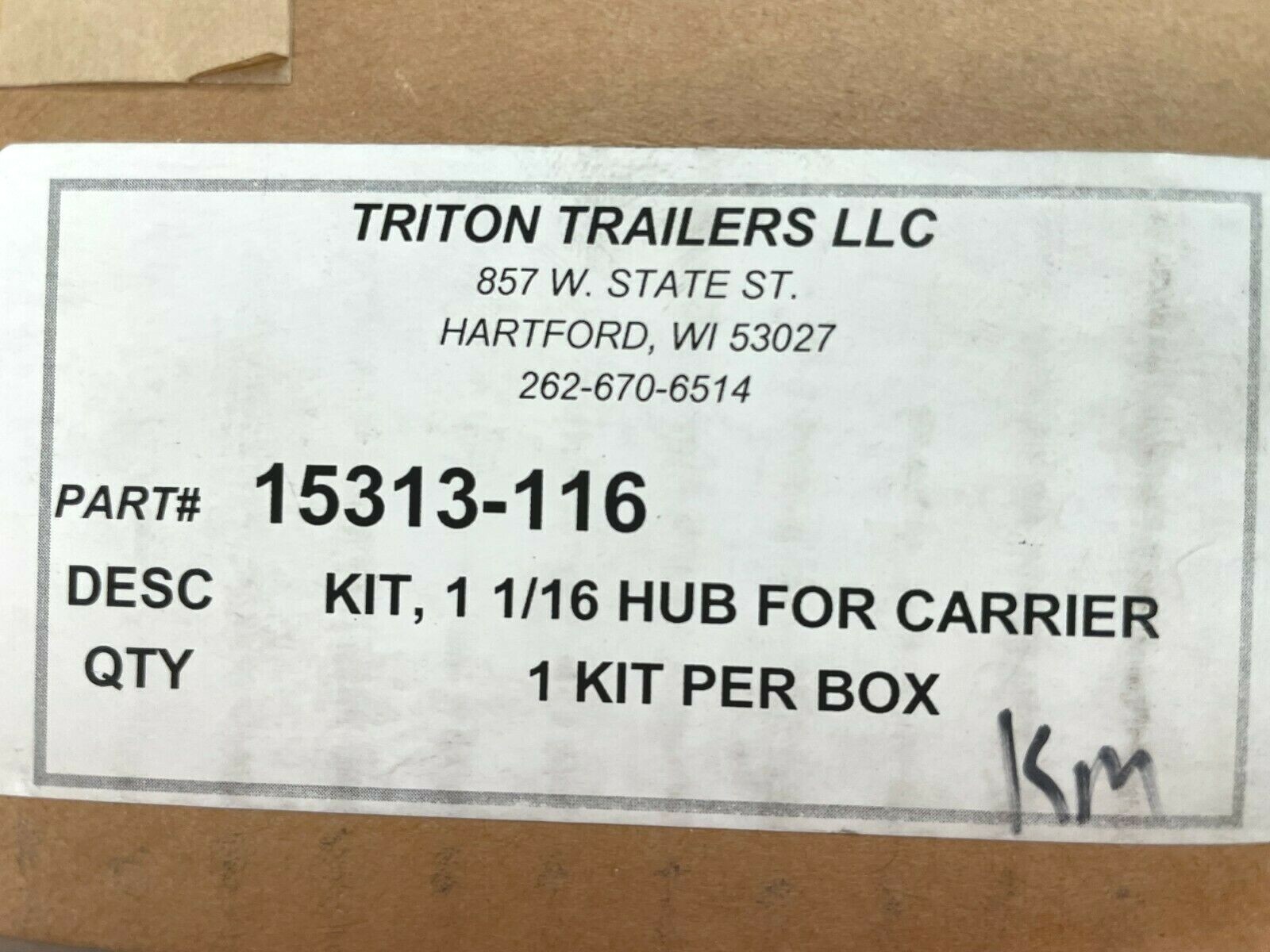 TRITON TRAILER 1 1/16 HUB FOR CARRIER 15313-116