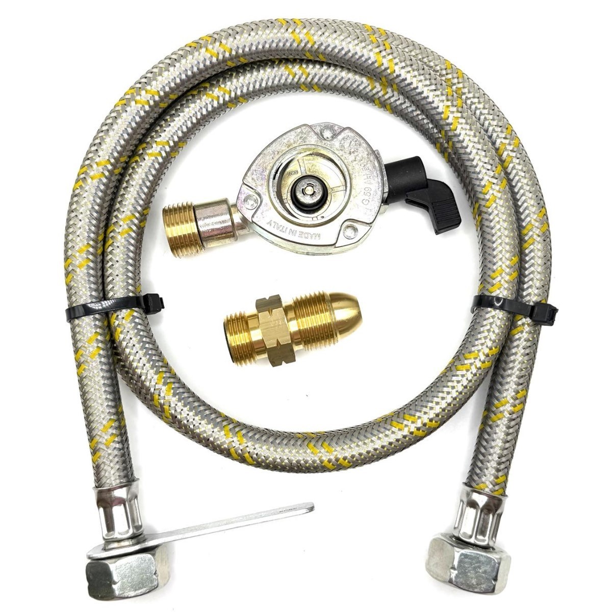 1.5M Hose LPG UK Gas Bottle 5/8″ LH POL Adapter , 27mm CLIP ON 21.8 lh